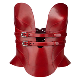 Maxkik Handmade Red Leather Overbust Corset Top Luxury Viking Gothic Bustier