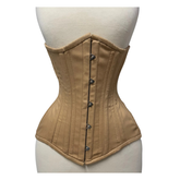 Maxkik Handmade Beige Longline Underbust Corset Steel Boned Tightlacing Waist Trainer