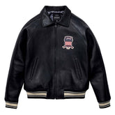 Handmade Men’s Iconic Avirex Jacket Black Leather Bomber Jacket Aviator Style