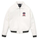Handcrafted Men’s Avirex Style Leather Jacket White Aviator Bomber Jacket