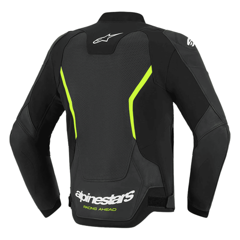 Alpinestars GP Force V2 Leather Jacket Black Green CE Armor Racing Biker Jacket