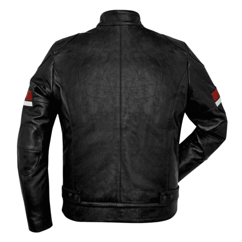 Ducati Urban Stripes Leather Jacket Black Motorbike Riding Jacket
