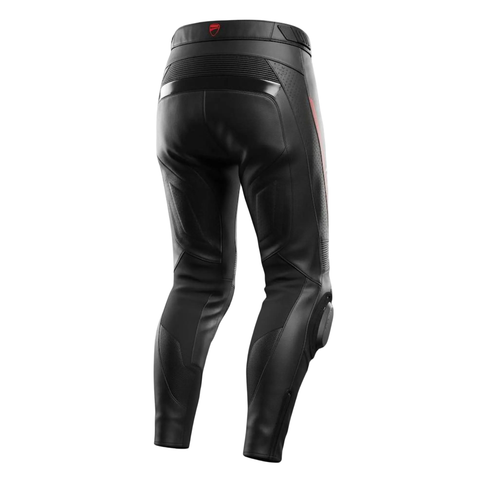 Ducati Style Leather Motorcycle Racing Pants Black Motorbike Riding Trouser