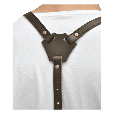Maxkik Handmade Leather Crossback Apron Adjustable Chef BBQ Work Apron