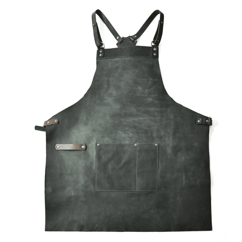 Maxkik Handmade Leather Crossback Apron Adjustable Chef BBQ Work Apron