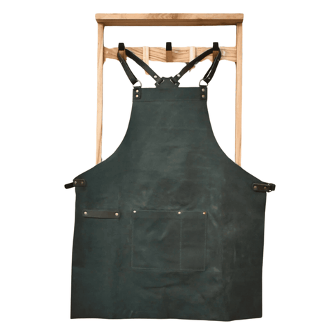 Maxkik Handmade Leather Crossback Apron Adjustable Chef BBQ Work Apron