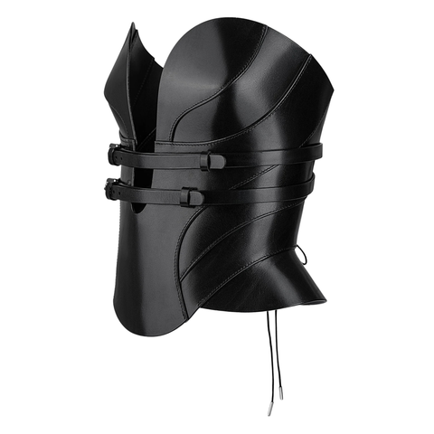 Maxkik Handmade Black Leather Overbust Corset Top Viking Gothic Bustier Corset