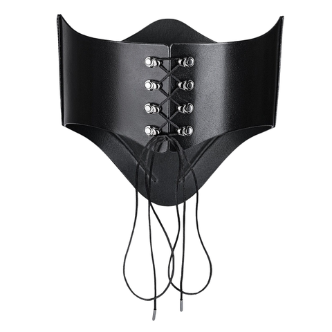 Maxkik Handcrafted Victorian Black Leather Overbust Corset Steel Boned Gothic Basque