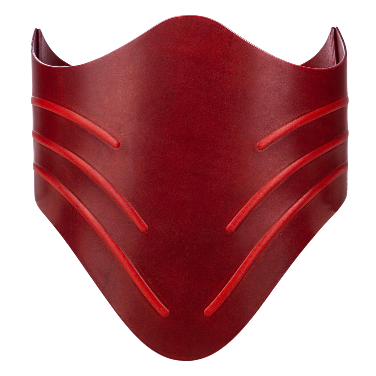 Maxkik Handcrafted Victorian Red Leather Overbust Corset Steel Boned Gothic Basque