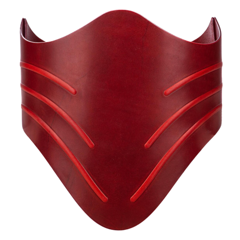 Maxkik Handcrafted Victorian Red Leather Overbust Corset Steel Boned Gothic Basque