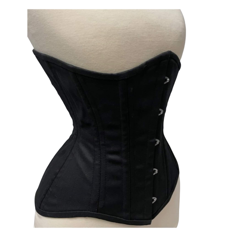 Maxkik Handcrafted Longline Underbust Steel Boned Corset Black Waist Training Shapewear