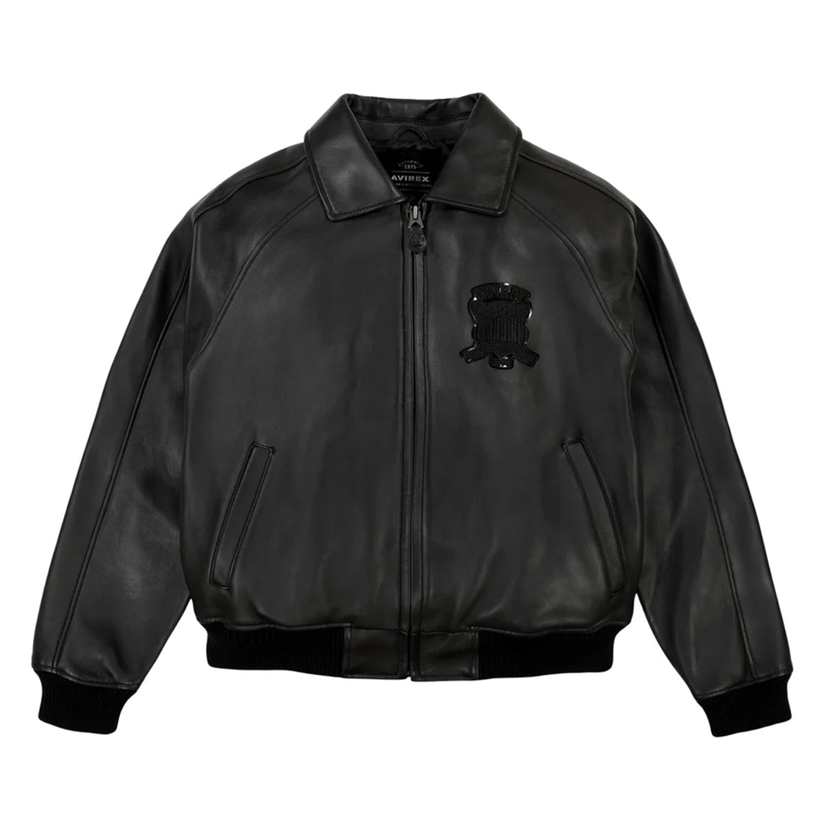 Handmade Men’s Iconic Avirex Leather Jacket Black Leather Bomber Jacket Aviator Style
