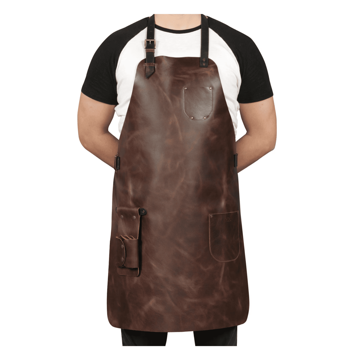 Maxkik Handmade Leather Workshop Apron Adjustable BBQ Woodworking Apron