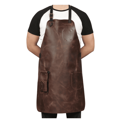 Maxkik Handmade Leather Workshop Apron Adjustable BBQ Woodworking Apron
