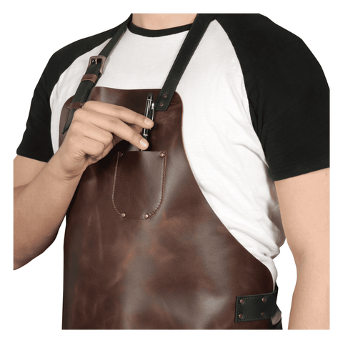 Maxkik Handmade Leather Workshop Apron Adjustable BBQ Woodworking Apron
