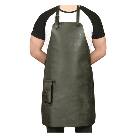 Maxkik Handmade Leather Workshop Apron Adjustable BBQ Woodworking Apron