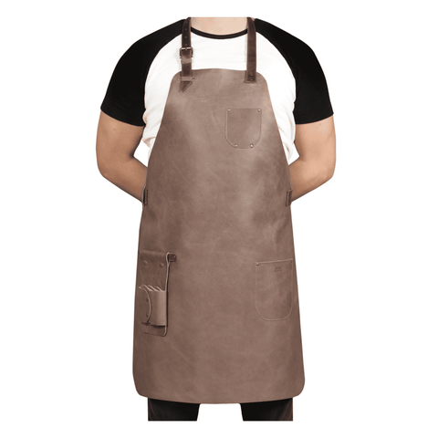 Maxkik Handmade Leather Workshop Apron Adjustable BBQ Woodworking Apron