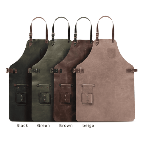 Maxkik Handmade Leather Workshop Apron Adjustable BBQ Woodworking Apron