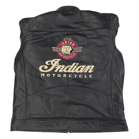 Men’s Indian Motorcycle Leather Jacket Black Embroidered 1901 V2 Biker Riding Jacket